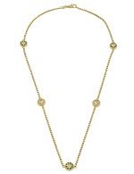 Колье из лимонного золота c бриллиантами, малахитом и перламутром