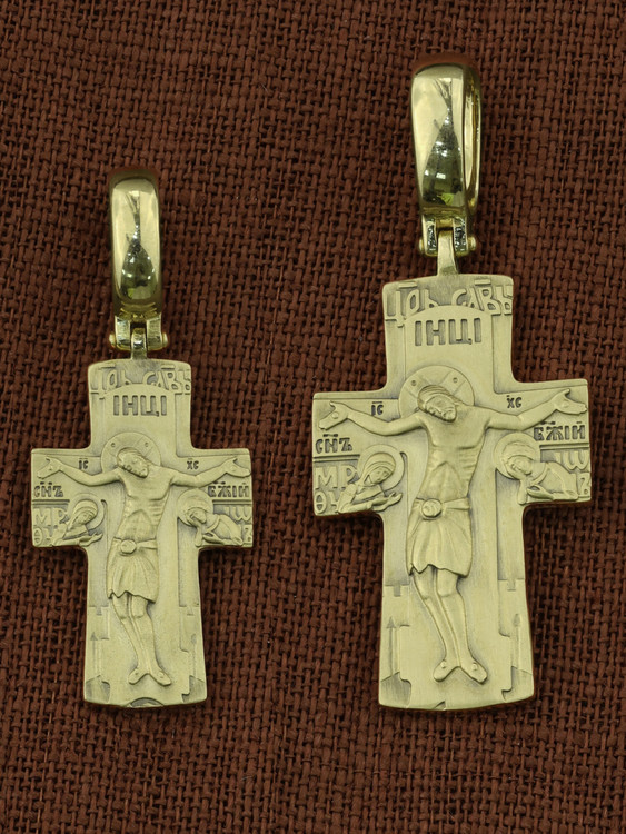 Крест из зелёного золота 585 пробы