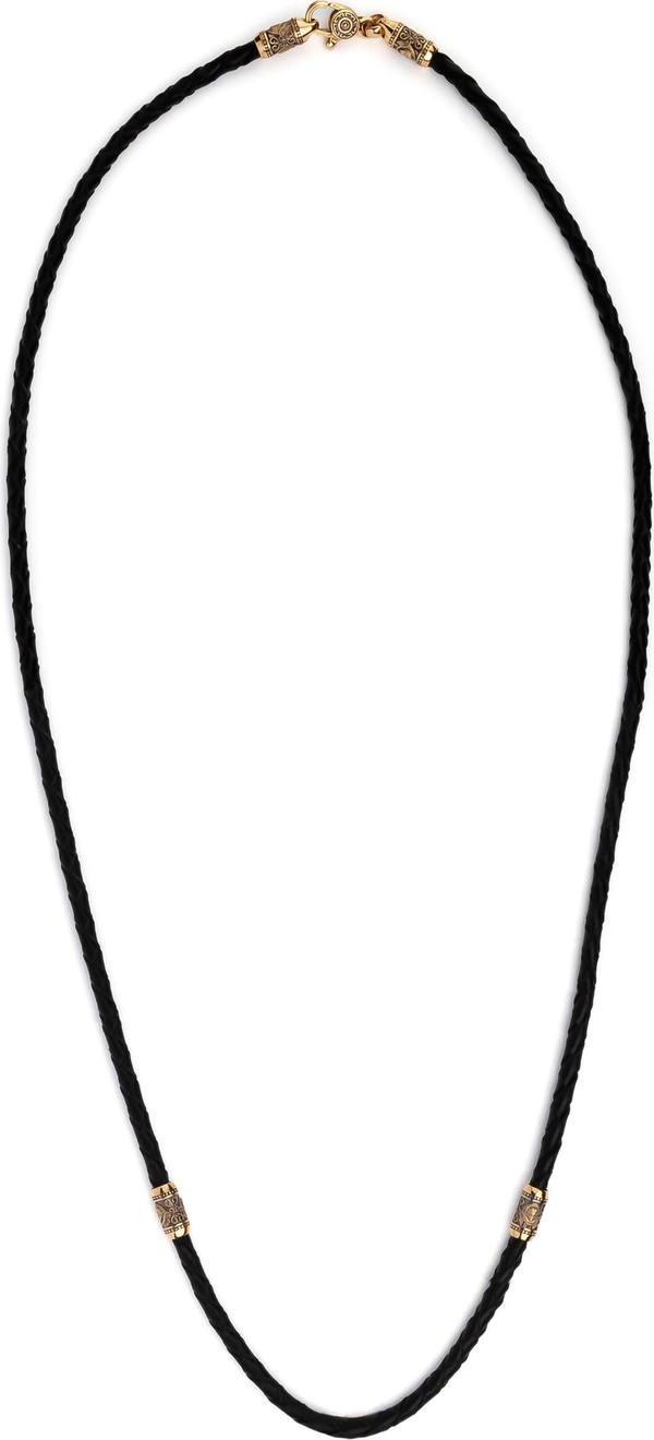 Цепь-шнурок кожа из красного золота 585 пробы c кожаным шнурком