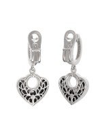 Серьги из белого золота c бриллиантами и ониксом