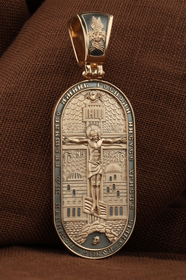 Нательная икона из красного золота 585 пробы