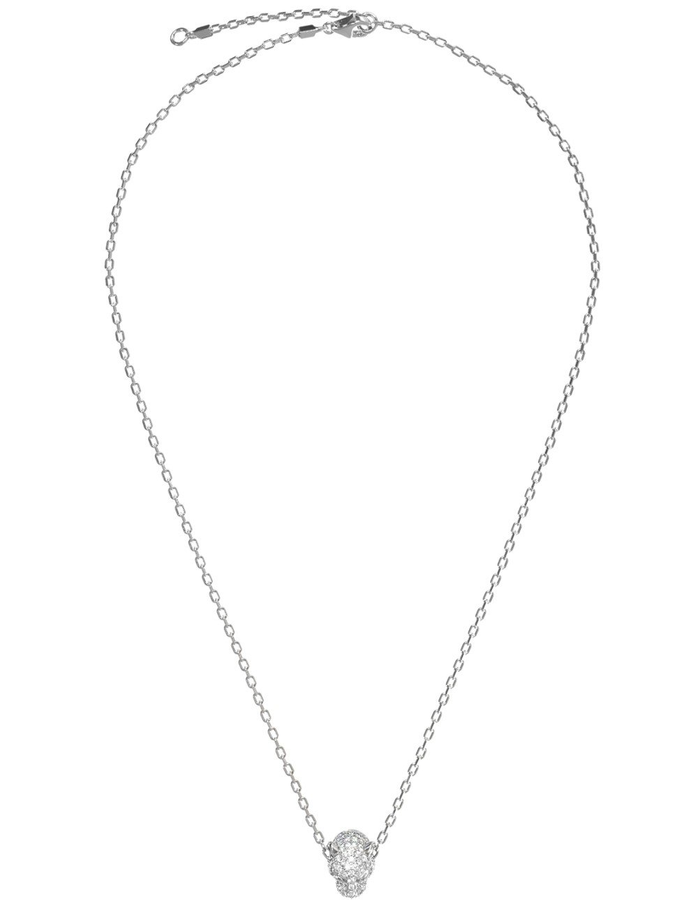 Колье из белого золота c бриллиантами и изумрудом