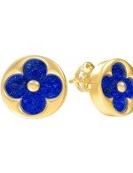 Серьги из лимонного золота c лазуритом