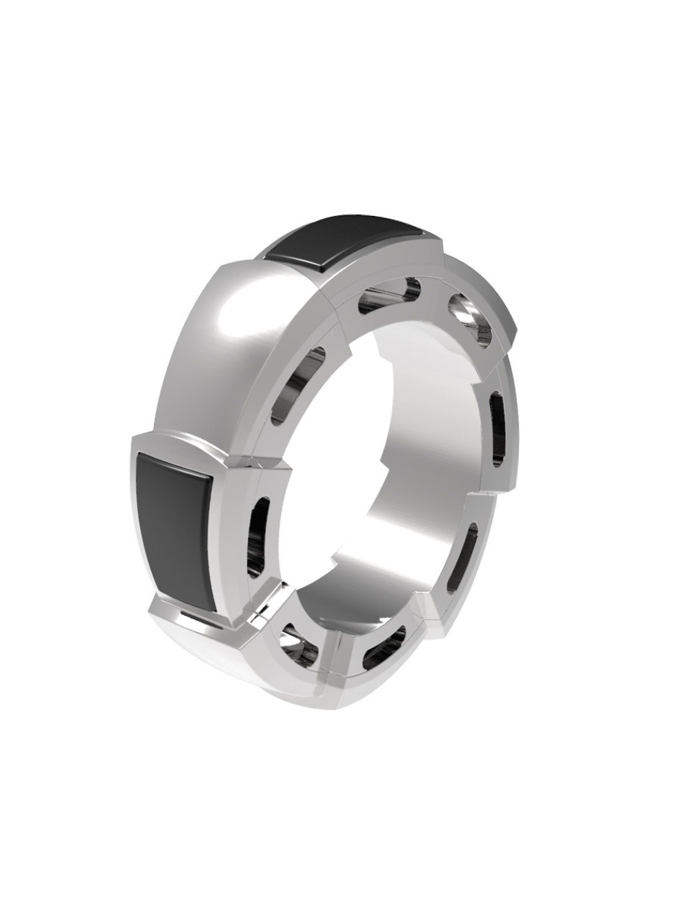 Подвеска из белого золота c ониксом