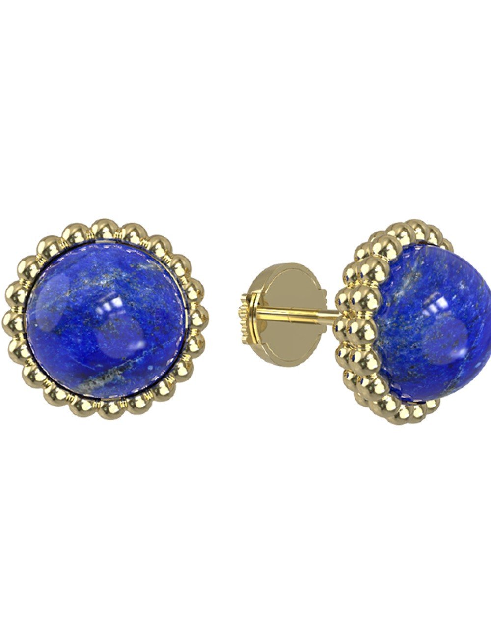 Серьги из лимонного золота c лазуритом