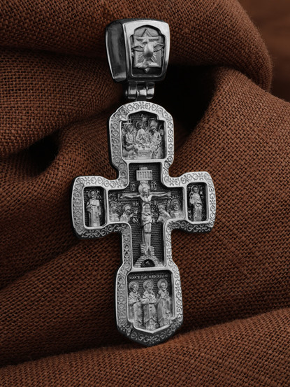 Крест из белого золота 585 пробы