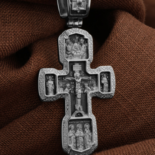 Крест из белого золота 585 пробы