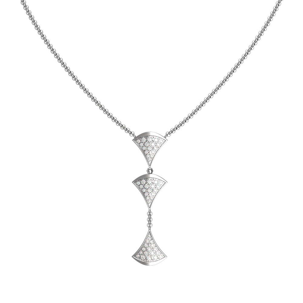 Колье из белого золота 585 пробы c бриллиантами