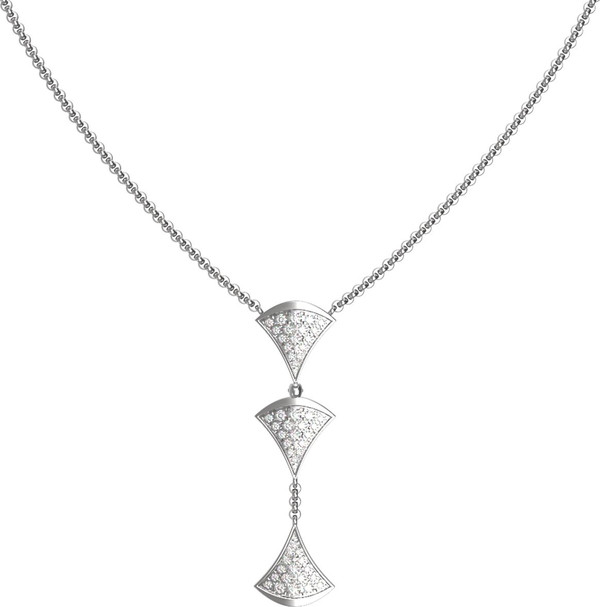 Колье из белого золота 585 пробы c бриллиантами