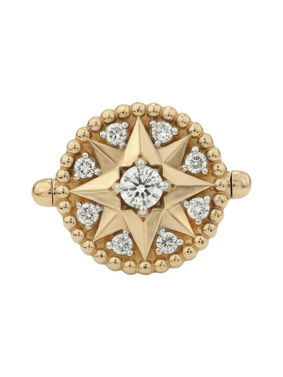 Кольцо из лимонного золота 585 пробы c бриллиантами