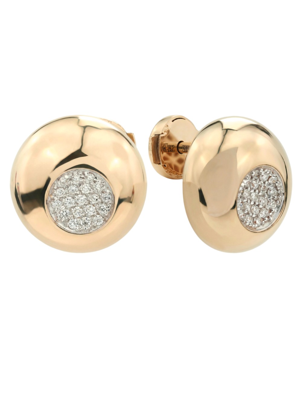 Серьги из красного золота 585 пробы c бриллиантами