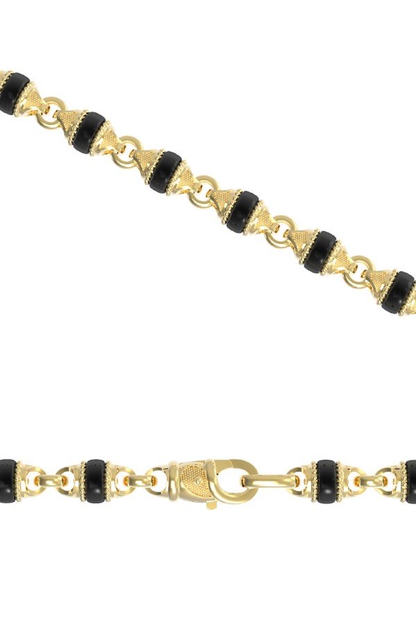 Цепь из лимонного золота c ониксом