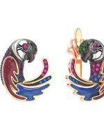 Серьги из золота c эмалью и фианитом