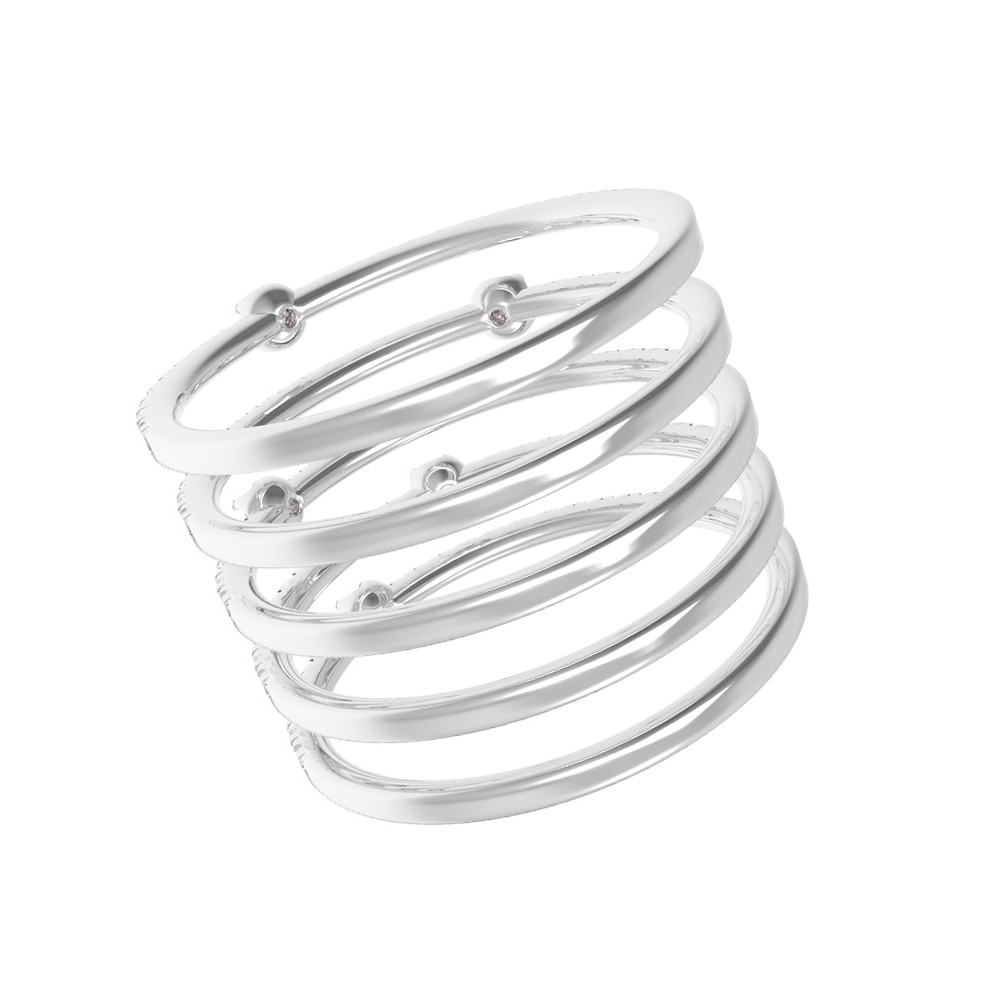 Кольцо из белого золота 585 пробы c бриллиантами