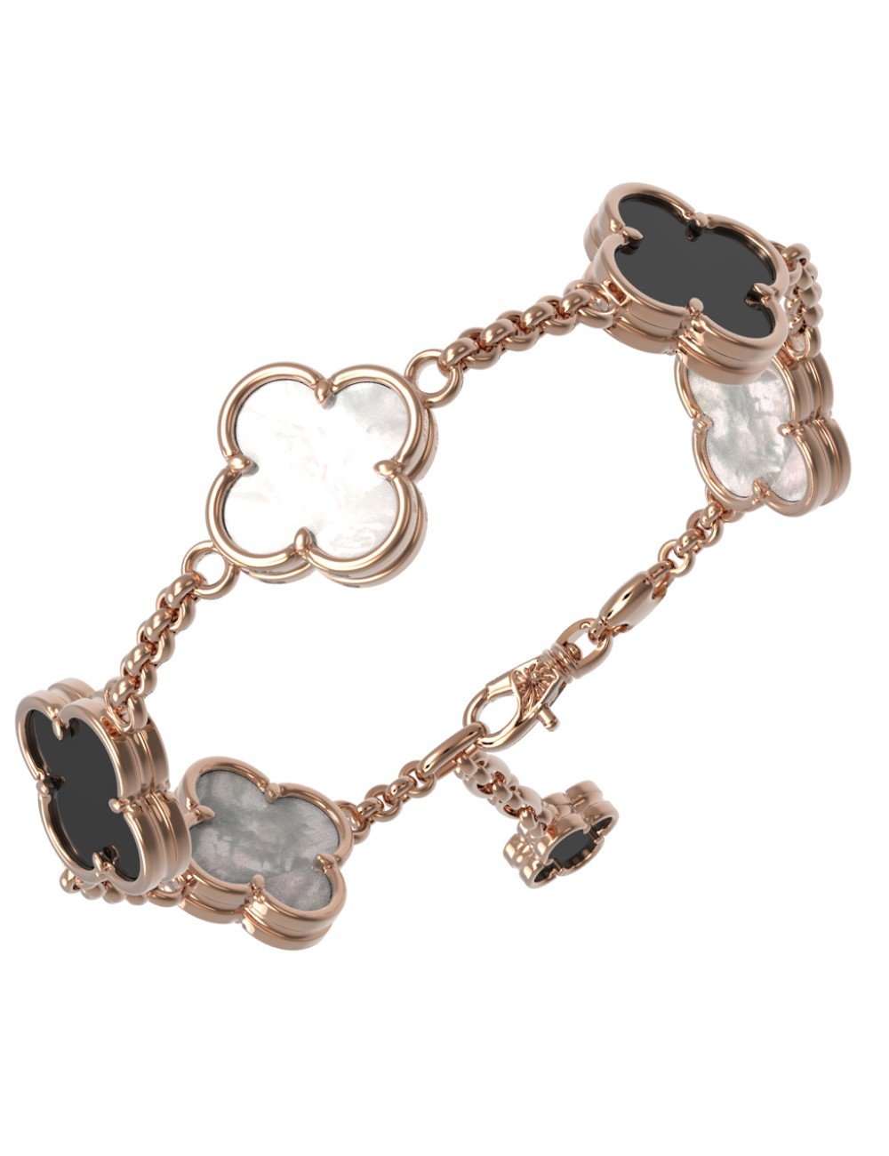 Браслет из золота c ониксом и перламутром