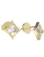 Серьги из лимонного золота c бриллиантами и перламутром