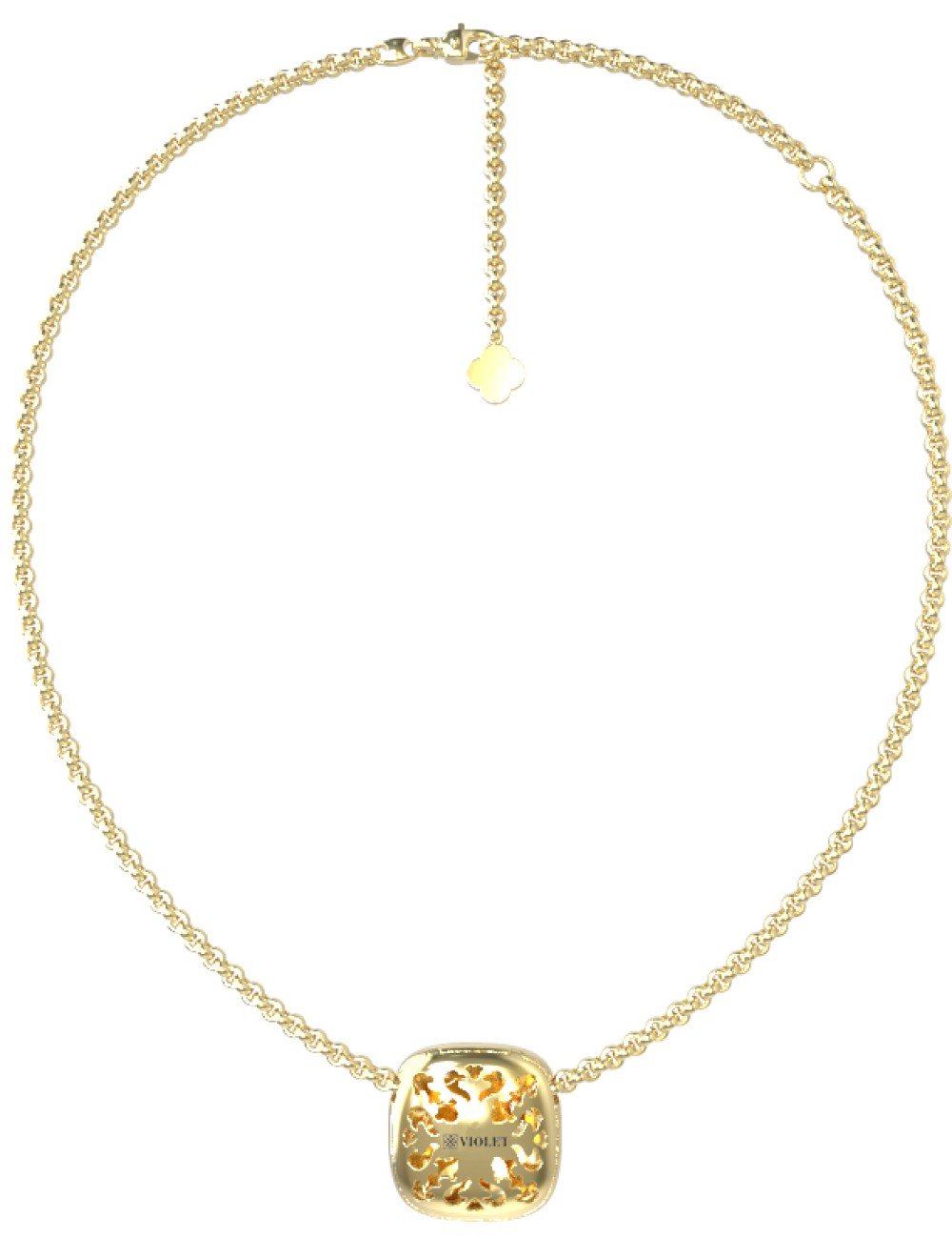 Колье из лимонного золота c бриллиантами и перламутром