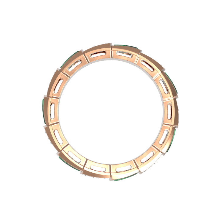 Кольцо из красного золота 585 пробы c бриллиантами и малахитом