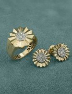 Серьги из лимонного золота c бриллиантами