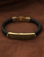 Браслет из лимонного золота c шнурком