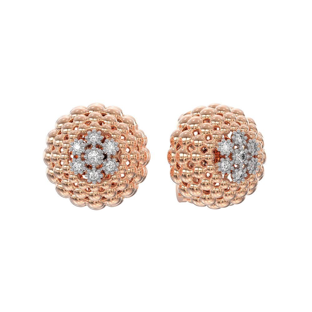 Серьги из красного золота 585 пробы c бриллиантами