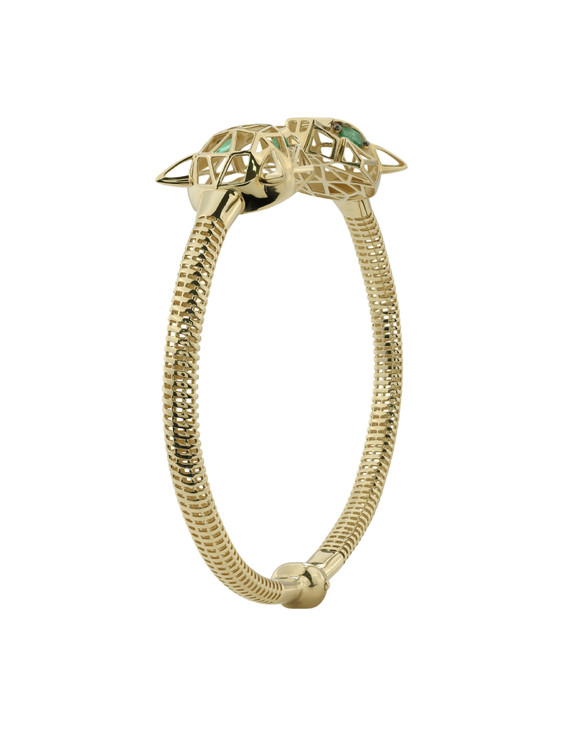 Браслет из лимонного золота 585 пробы c изумрудом