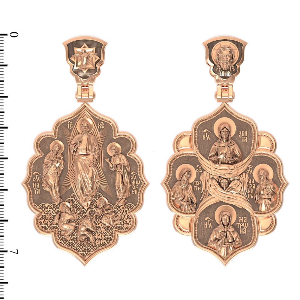 Нательная икона из красного золота 585 пробы