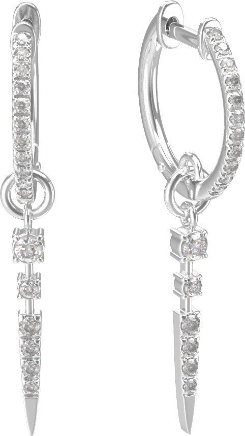 Серьги из белого золота c бриллиантами