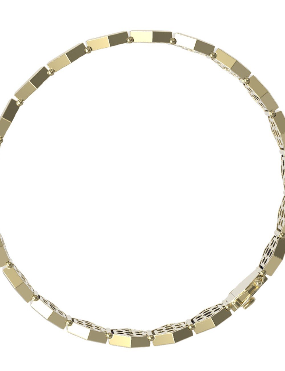 Браслет из лимонного золота c лазуритом и перламутром