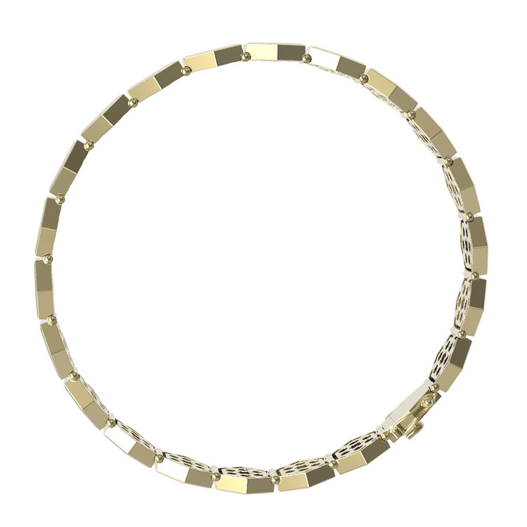 Браслет из лимонного золота 585 пробы c лазуритом и перламутром