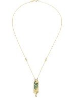 Колье из лимонного золота c бриллиантами и малахитом