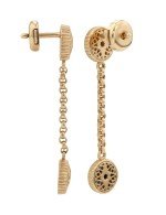 Серьги из золота c бриллиантами, ониксом и перламутром