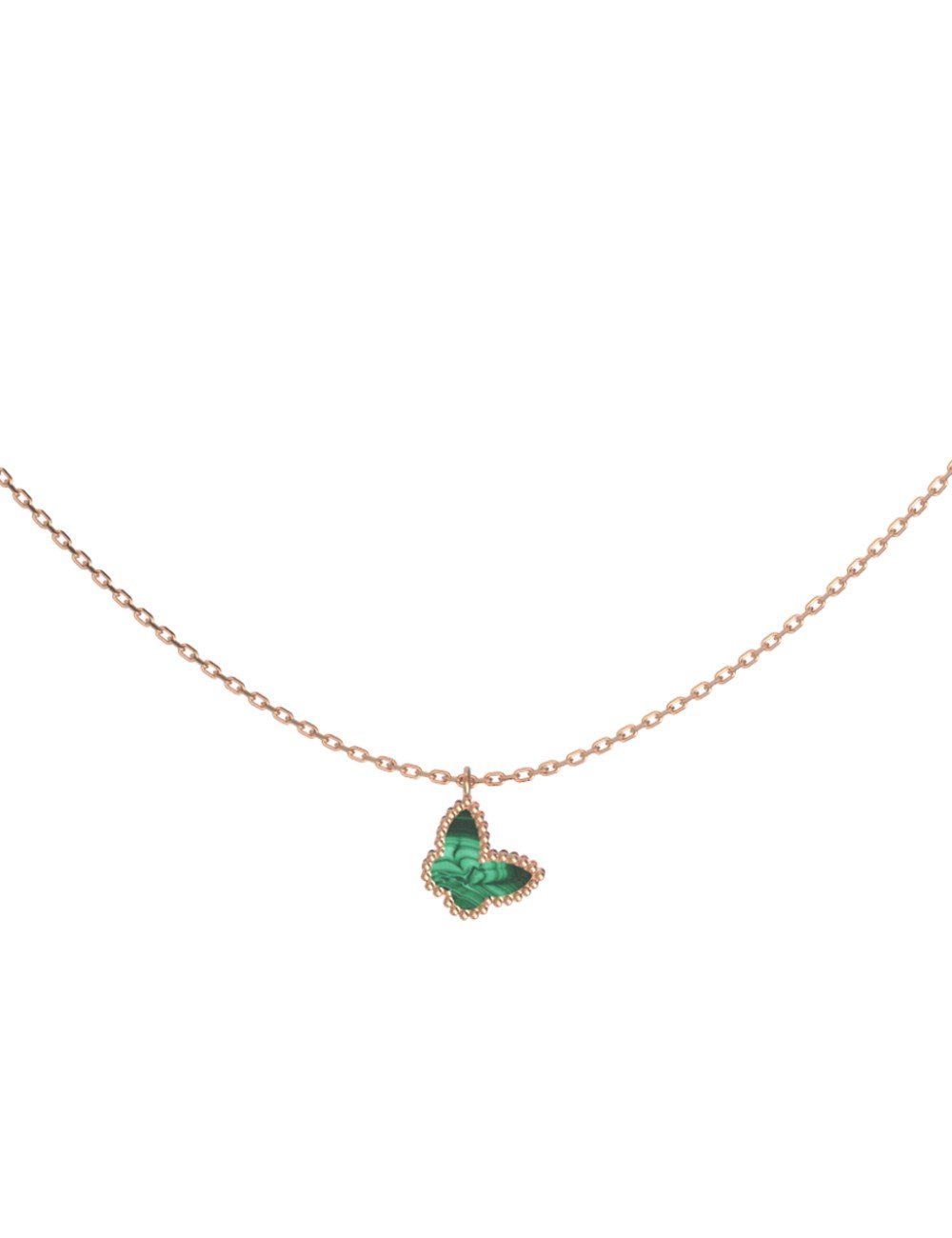 Колье из золота c малахитом