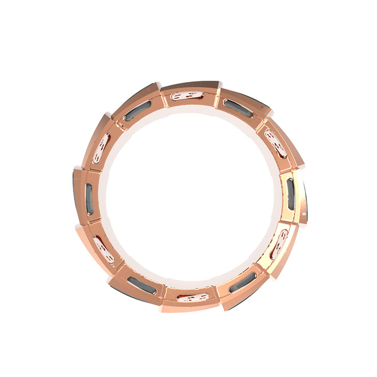 Кольцо из красного золота 585 пробы c бриллиантами и ониксом