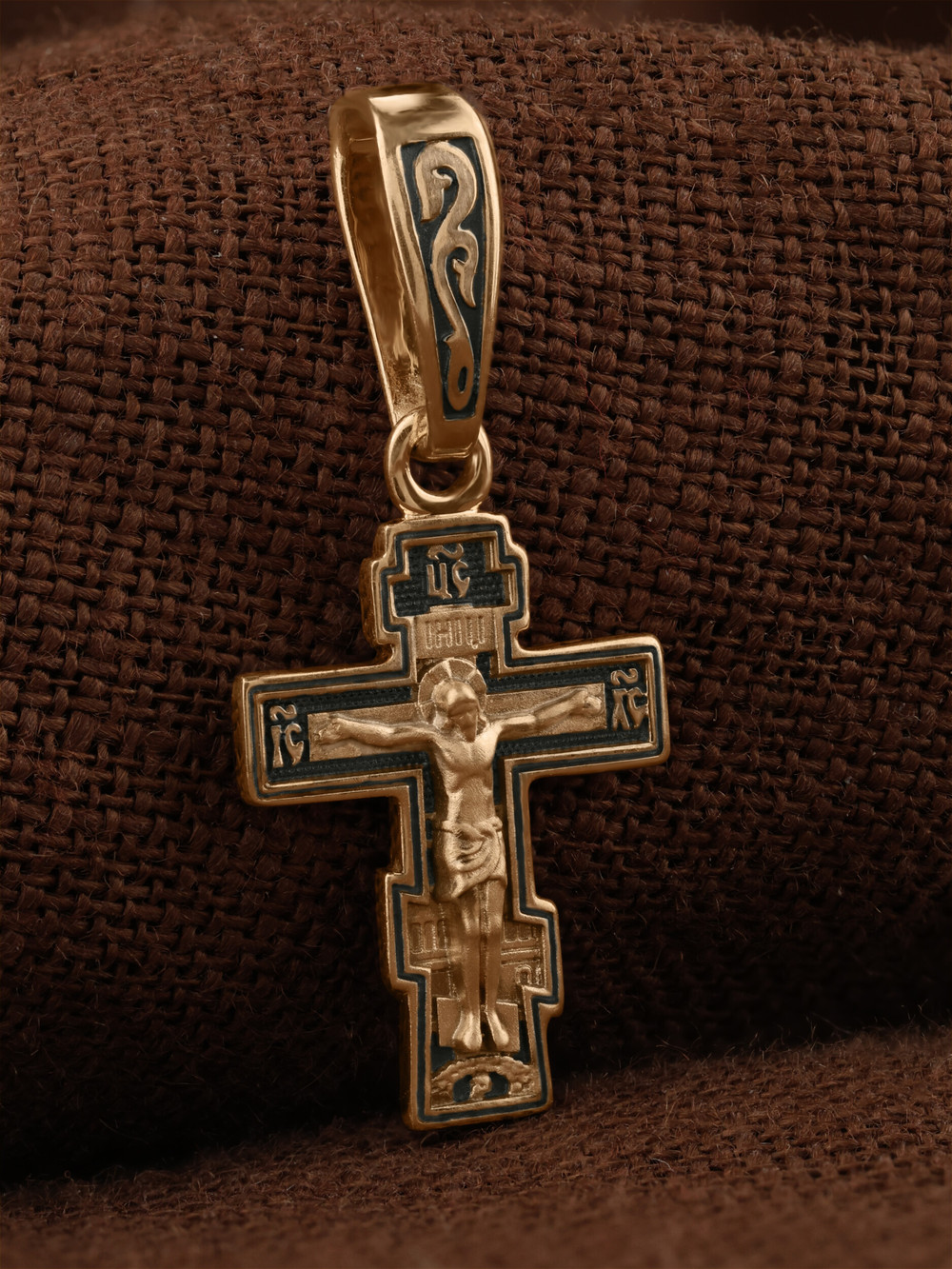 Крест из красного золота 585 пробы