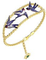 Браслет из лимонного золота c эмалью и топазом London