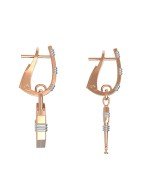 Серьги из золота c ониксом и перламутром