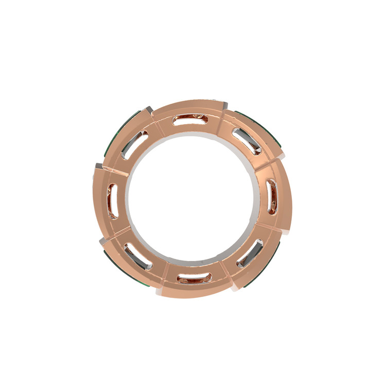 Подвеска из красного золота 585 пробы c бриллиантами и малахитом