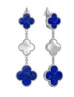 Серьги из белого золота c лазуритом и перламутром