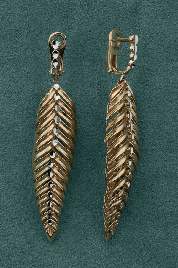 Серьги из красного золота 585 пробы