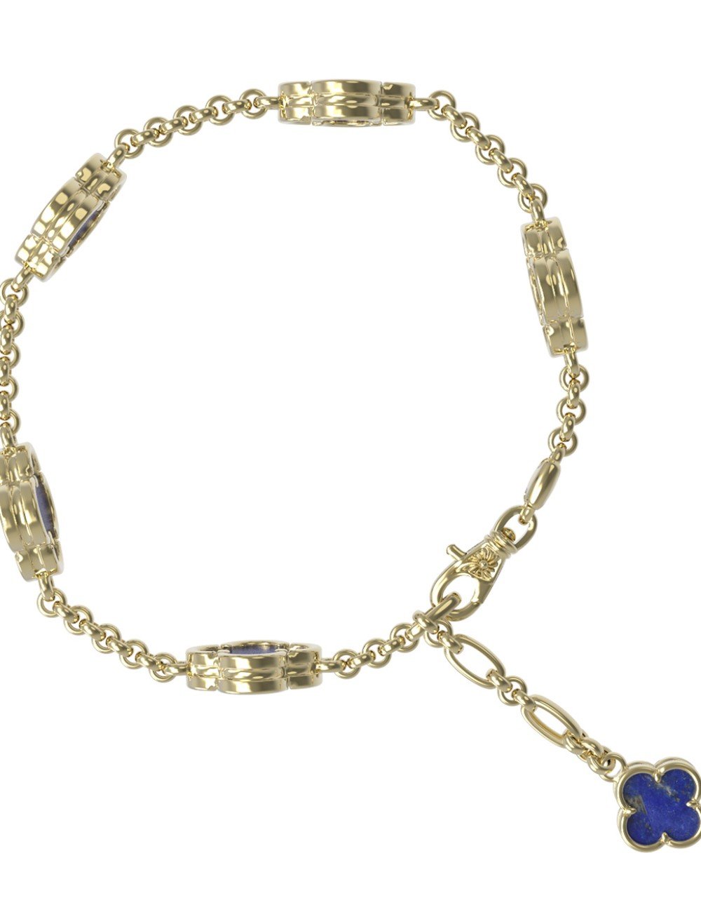 Браслет из лимонного золота c лазуритом