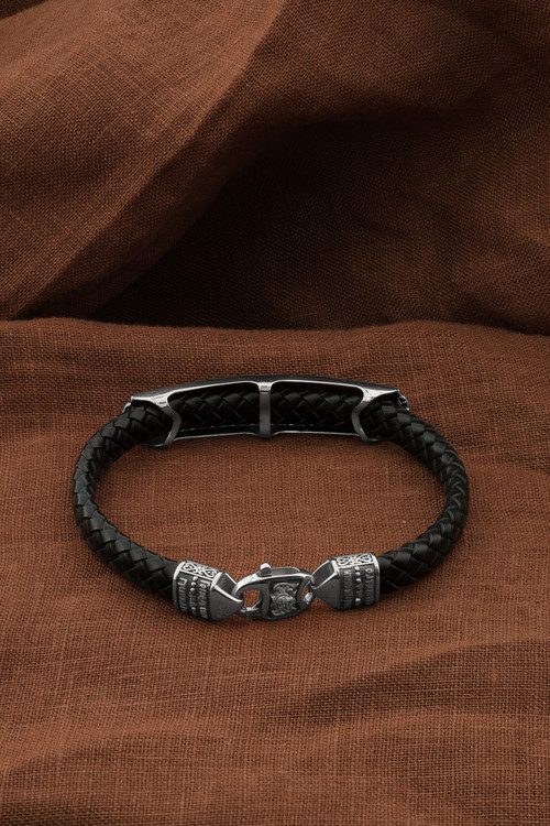 Браслет из белого золота 585 пробы c шнурком