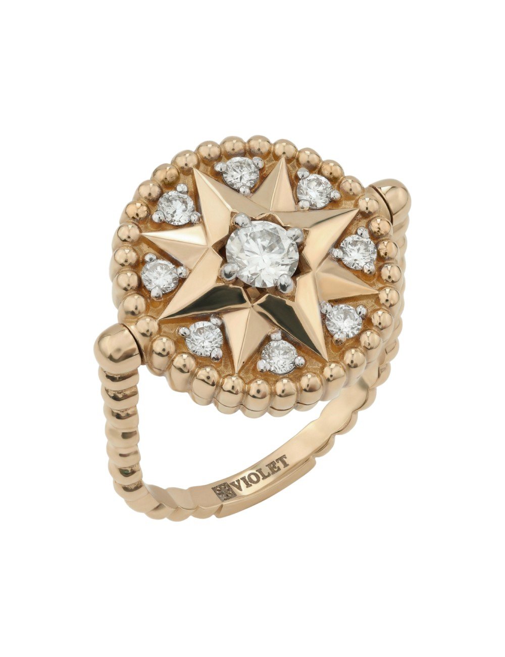 Кольцо из лимонного золота c бриллиантами