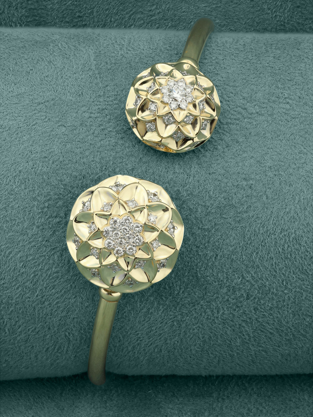 Браслет из лимонного золота 585 пробы c бриллиантами