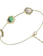Браслет из лимонного золота c малахитом и перламутром