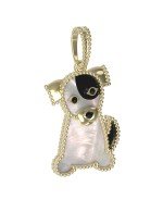 Подвеска из лимонного золота c эмалью, ониксом и перламутром