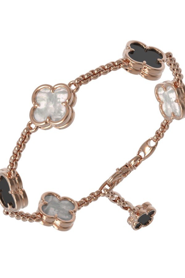 Браслет из золота c ониксом и перламутром