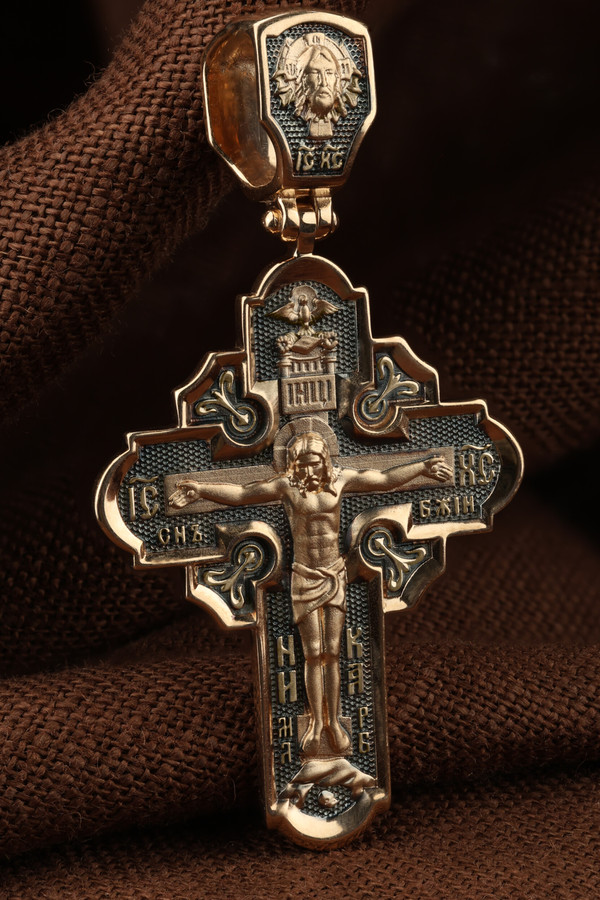 Крест из красного золота 585 пробы