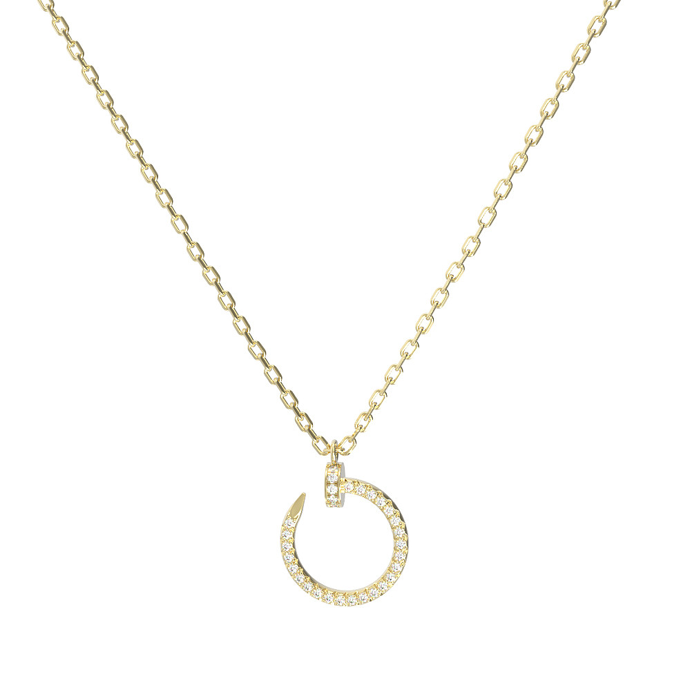 Колье из лимонного золота 585 пробы c бриллиантами