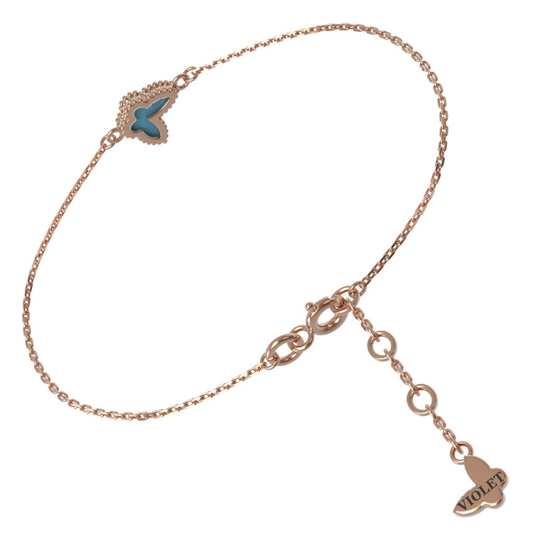 Браслет из красного золота 585 пробы c бирюзой